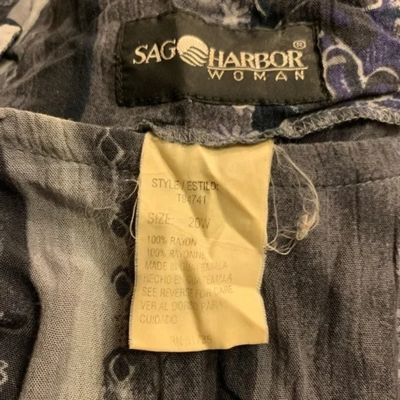 SAG HARBOR Blue Floral Sleeveless Maxi Dress 20W - Picture 3 of 3